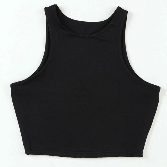 'Laila' Black Crop Tank - Picture 2 of 15